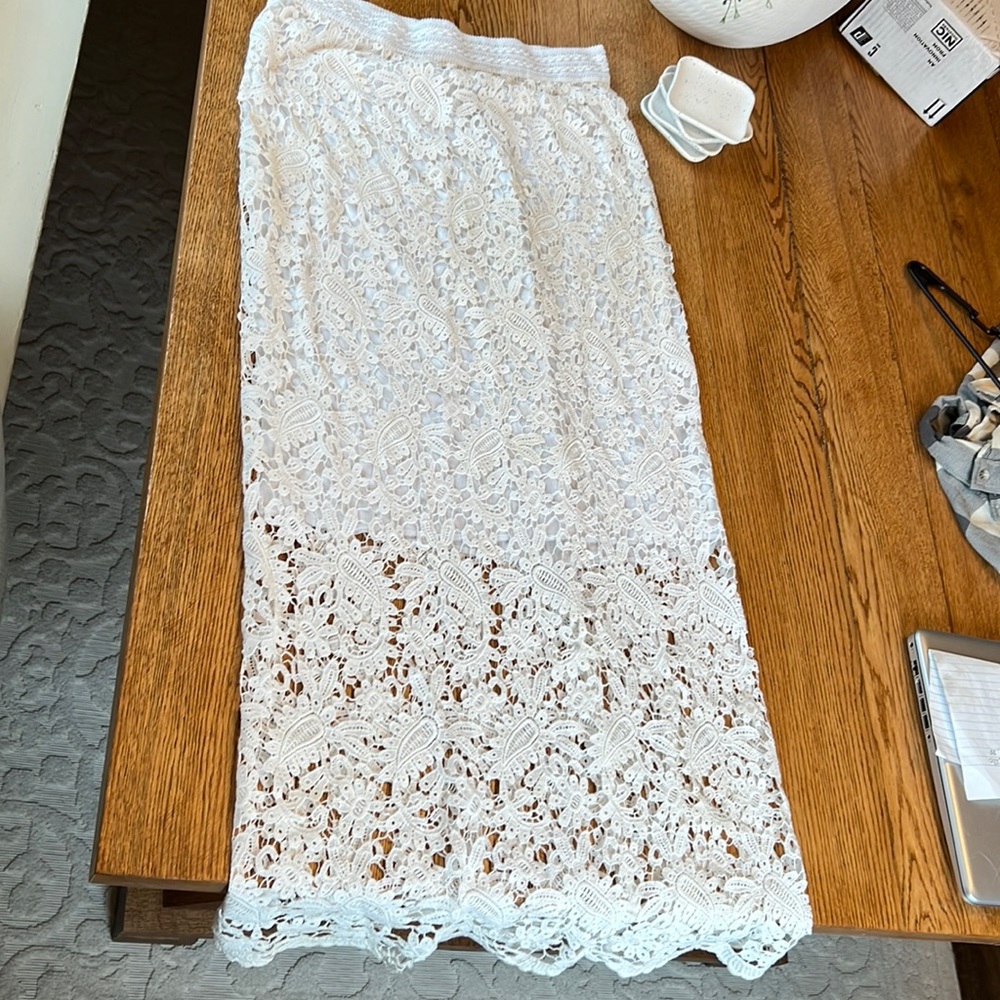 Floor length lace skirt